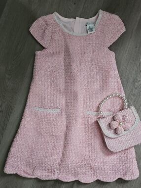 Rachel Zoe Pink Tweed Dress with Sparkle Thread
